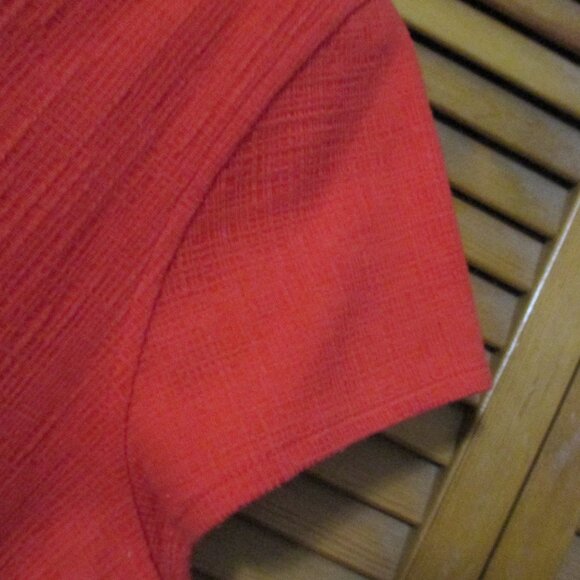 J. Crew top V neck, deep orange, button down tie front stretchy size XL - Picture 5 of 8